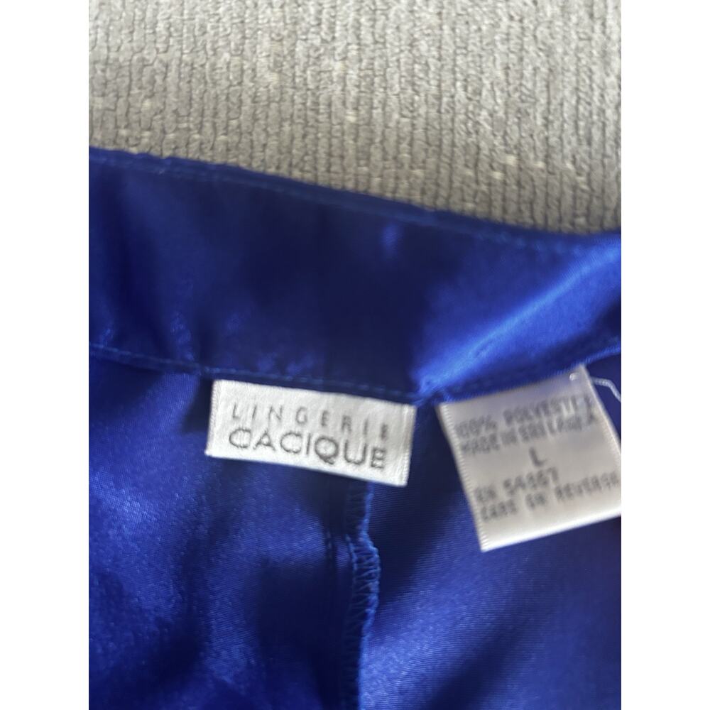 Cacique Blue  Satin Teddy Romper Lingerie SZ L Whimsigoth Fairy - Picture 11 of 11
